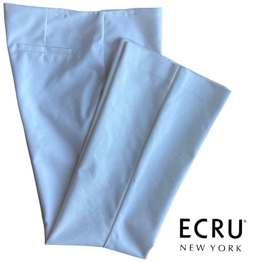Ecru New York White High Waist Wide Leg Greenwich Pant 10 Large Stretch trouser